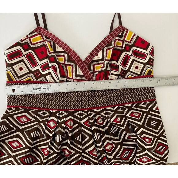 A.N.A. A New Approach 16 Multi Geometric Midi Dress Spaghetti Strap Side Zip - Picture 9 of 12